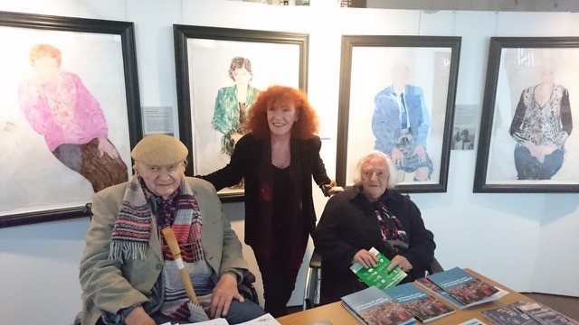 Fionna with her Mother and Herman at the Festival of Politics Exhibition at the Scottish Parliament in 2019